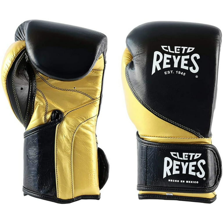 Cleto Reyes High Precision Boxing Gloves - 8 oz. - Black/Solid Gold 