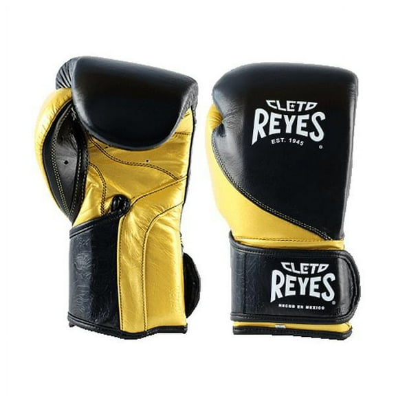 Cleto Reyes High Precision Boxing Gloves for Men and Women (12 oz, Black/Solid Gold)