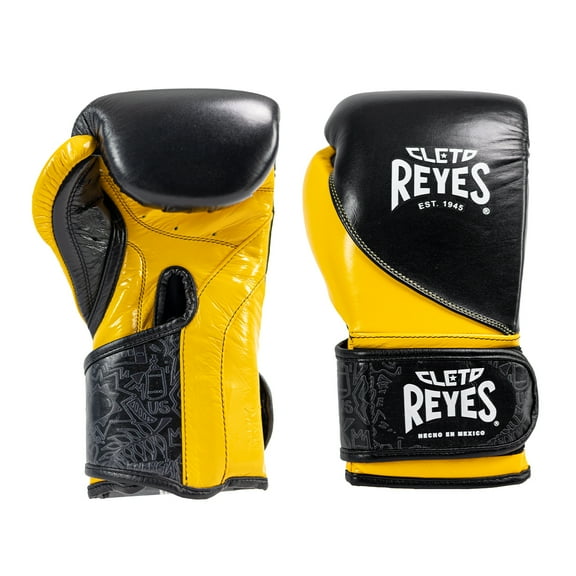 Cleto Reyes High Precision Boxing Gloves for Men and Women (12 oz, Black/Yellow)