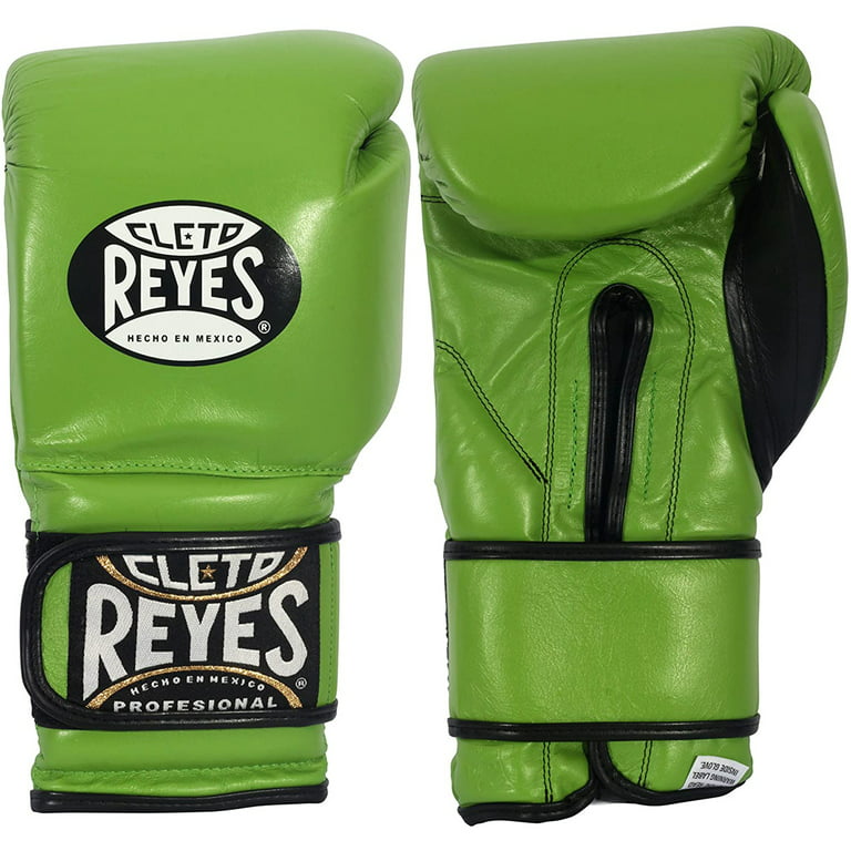 Cleto Reyes Hook and Loop Leather Training Boxing Gloves - 12 oz. - Citrus  Green