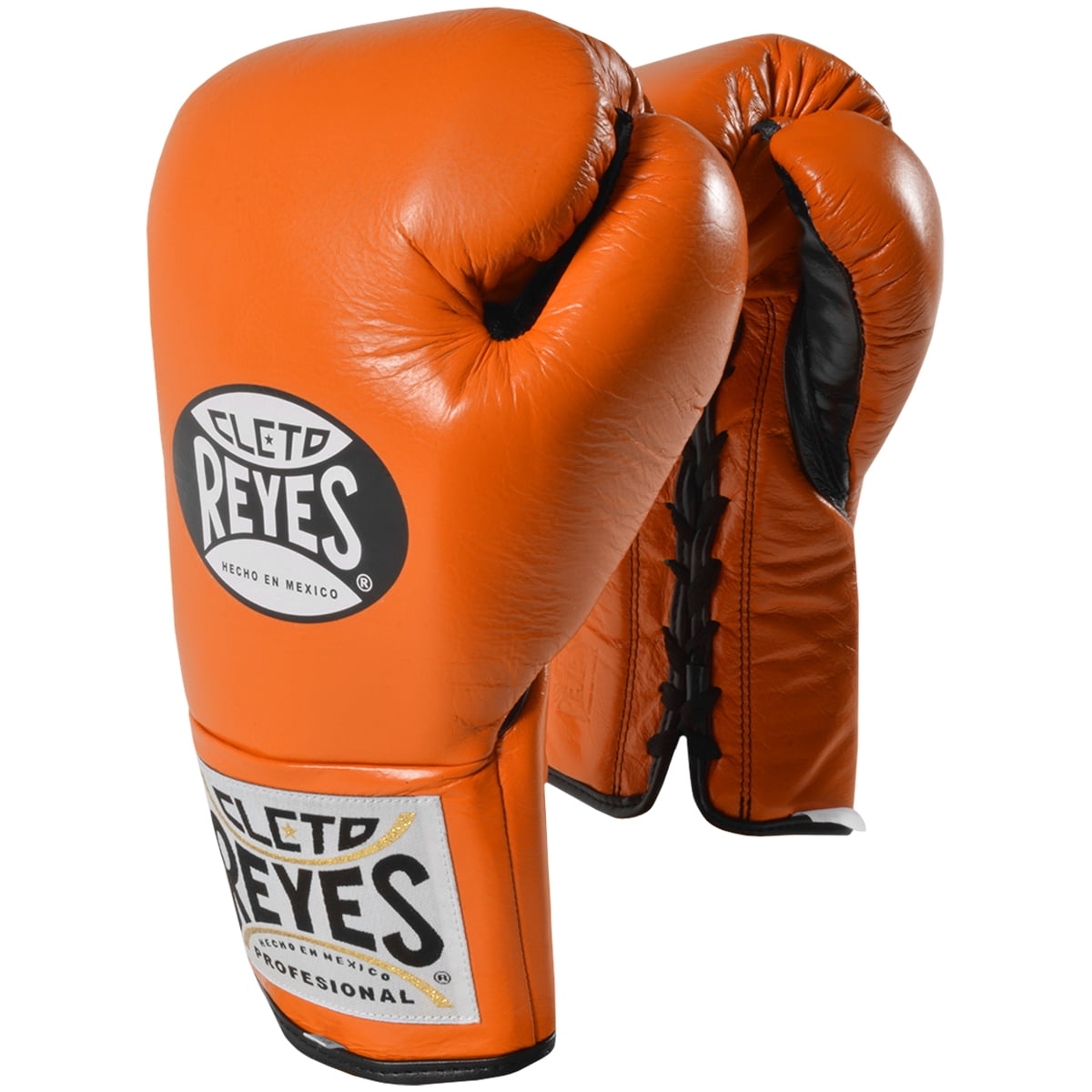 Cleto Reyes Official Lace Up Competition Boxing Gloves 8 oz. Tiger Orange