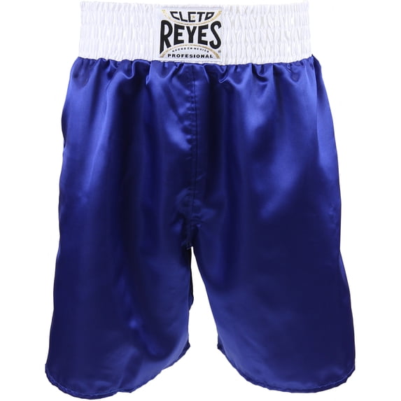 Cleto Reyes Satin Classic Boxing Trunks - Medium (36") - Blue/White