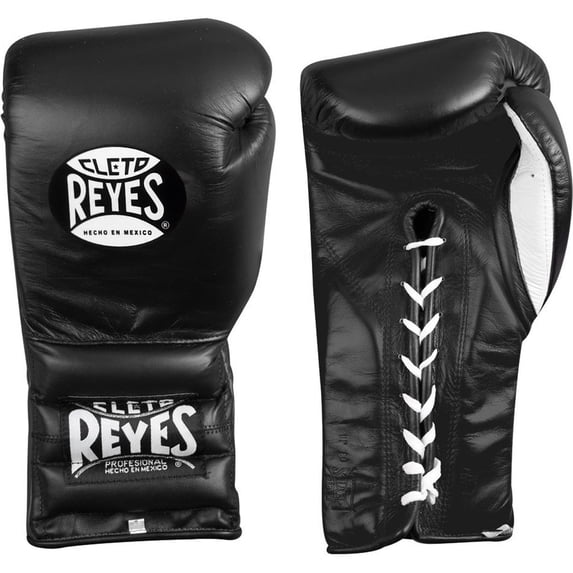 Cleto Reyes Traditional Lace Up Training Boxing Gloves - 14 oz - Black