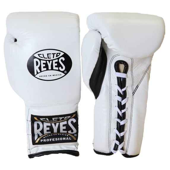 Cleto Reyes Traditional Lace Up Training Boxing Gloves - 16 oz - White