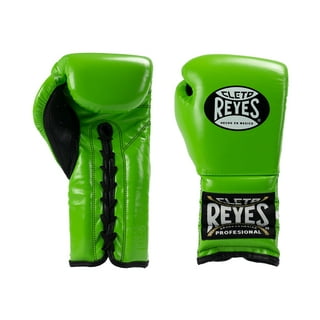 Cleto Reyes Hook and Loop Leather Training Boxing Gloves - 18 oz - Purple/Silver