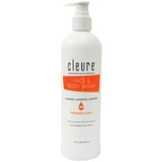 Cleure Fragrance Free Body Wash & Gentle Face Cleanser for Sensitive Skin, Hydrating, 12 oz Bottle