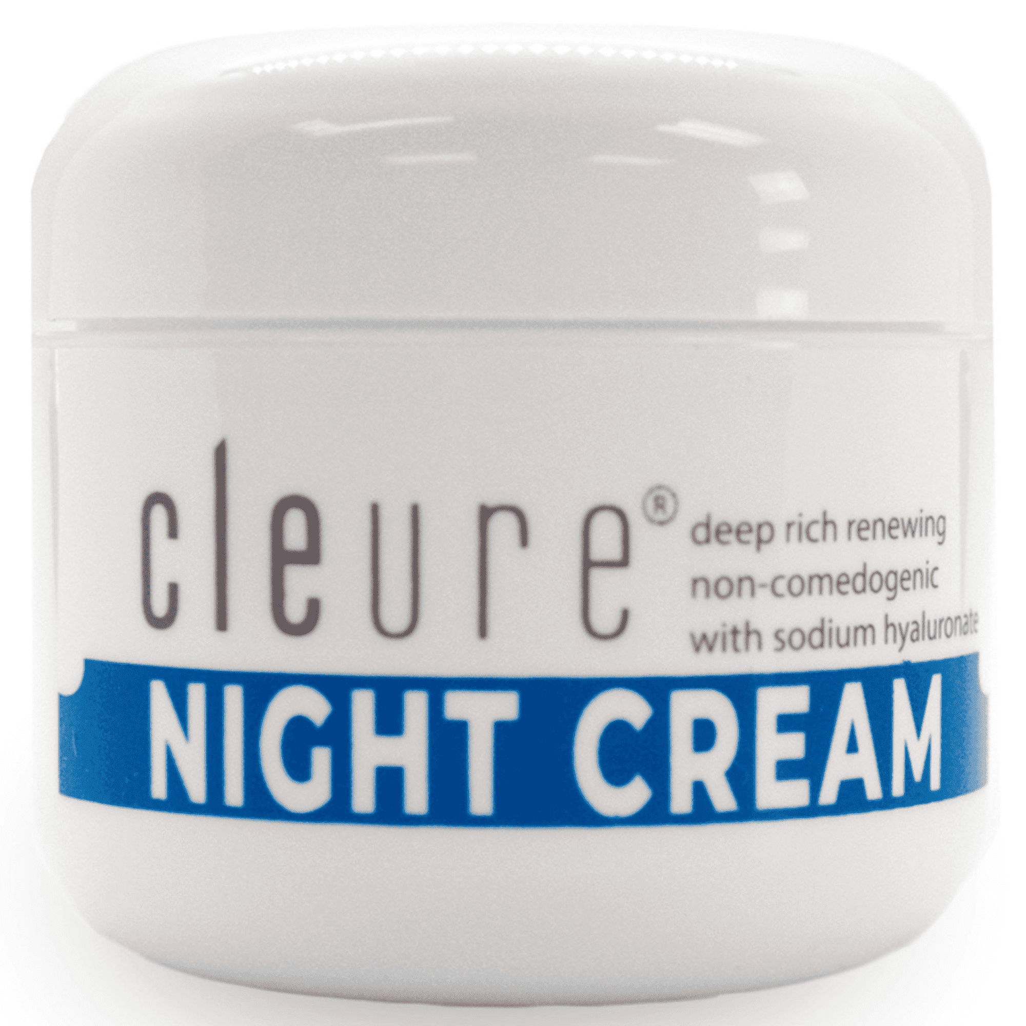 Cleure Hydrating Night Cream Face Moisturizer with Hyaluronic Acid for Sensitive Skin, Fragrance-Free, 2 oz