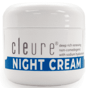 Cleure Hydrating Night Cream Face Moisturizer with Hyaluronic Acid for Sensitive Skin, Fragrance-Free, 2 oz