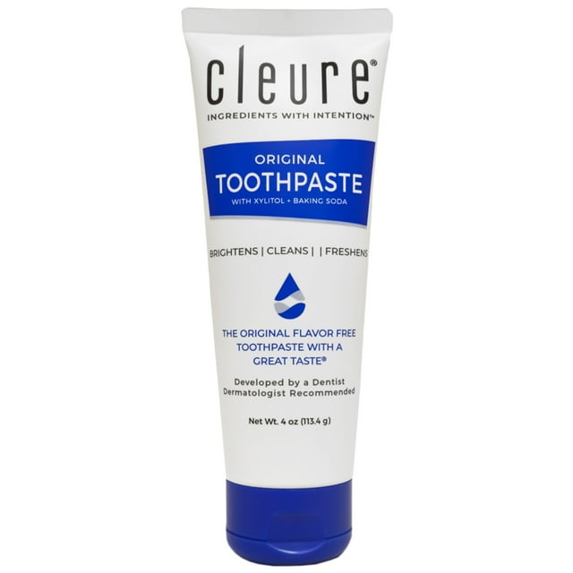 Cleure Original Natural Toothpaste - Flavor Free & Fluoride Free 