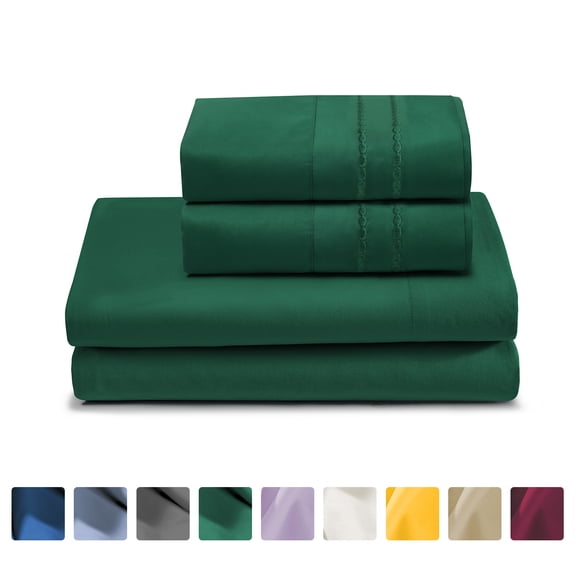 ClevaHome Full Sheet Set, 4-Piece Full Size Sheets, Lightweight & Super Soft Easy Care Microfiber– Shrinkage & Fade Resistant Bedding Set with 14'' Deep Pockets (Forest Green)