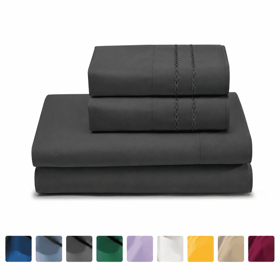 CH King Sheet Set, 4-Piece King Size Sheet Sets, Lightweight & Super Soft Easy Care Microfiber– Shrinkage & Fade Resistant Bedding Set with 14'' Deep Pockets (Black)