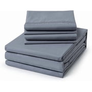CH 6-Piece Queen Luxury Bed Sheet Set - Soft, Wrinkle & Fade Resistant Microfiber Bedding with 14" Deep Pocket & Embroidery, Quarry