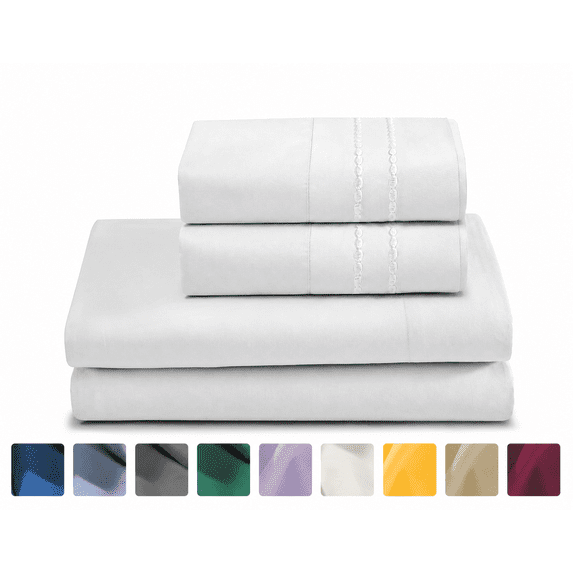CH 4-Piece Queen Size Sheet Set – Soft Microfiber Bedding with 14'' Deep Pockets, Lightweight & Fade Resistant, Pearl White