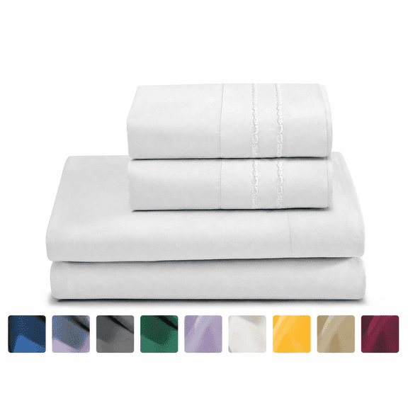 CH Sheet Set Twin Size, 3-Piece Bedding, Lightweight & Super Soft Easy Care Microfiber– Shrinkage & Fade Resistant Bedding Set with 14'' Deep Pockets (Pearl White)