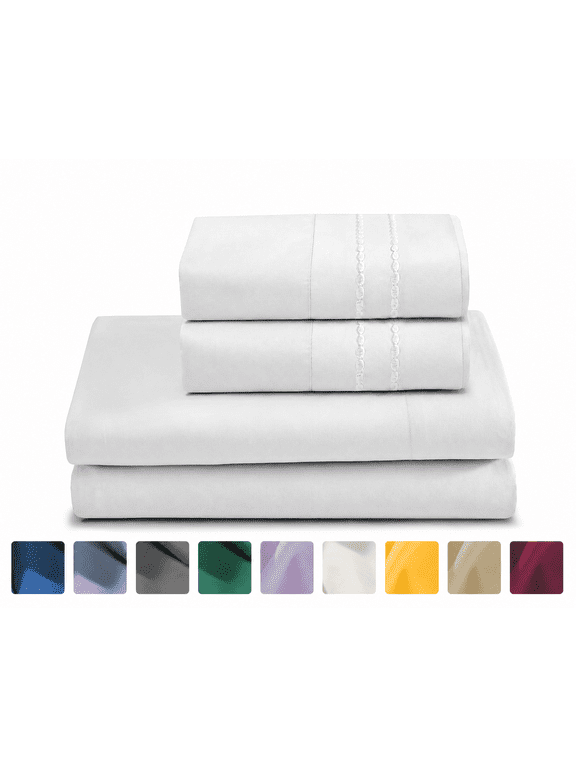 CH Sheet Set Twin Size, 3-Piece Bedding, Lightweight & Super Soft Easy Care Microfiber– Shrinkage & Fade Resistant Bedding Set with 14'' Deep Pockets (Pearl White)