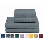 CH Sheet Set Twin Size, 3-Piece Bedding, Lightweight & Super Soft Easy Care Microfiber  Shrinkage & Fade Resistant Bedding Set with 14 Deep Pockets Slate Blue