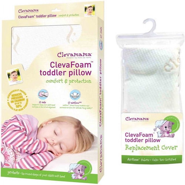 Clevamama Foam Toddler Pillow & Replacement Pillow Cover