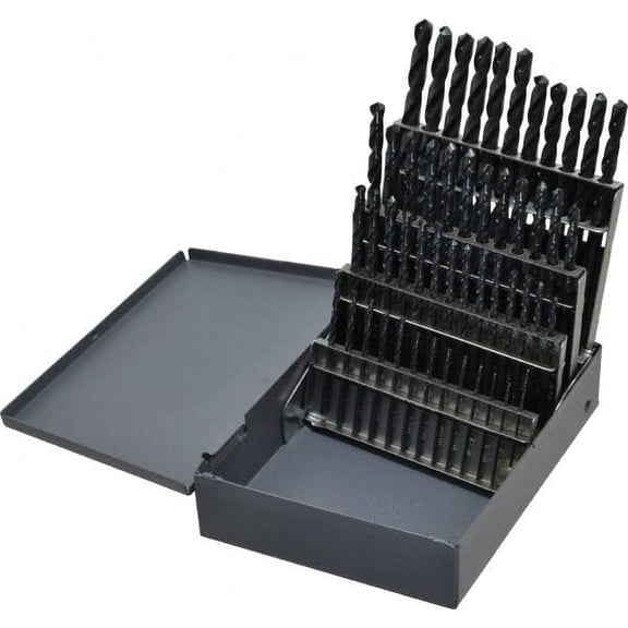 Cleveland 1 to 5.9mm, 118 Point, Oxide Finish, High Speed Steel Jobber Length Drill Bit Set