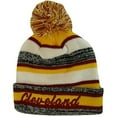 thumbnail image 1 of Cleveland 4-Color Embroidered Adult Size Thick Winter Knit Pom Beanie Hat (Wine Script), 1 of 1