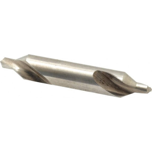 Cleveland #6 Plain Cut 60 Incl Angle HSS Combo Drill & Countersink 12.7mm Body Diam, 7/32" Point Diam x 7/32" Point Length, 76.2mm OAL, Right Hand Cut, Double End