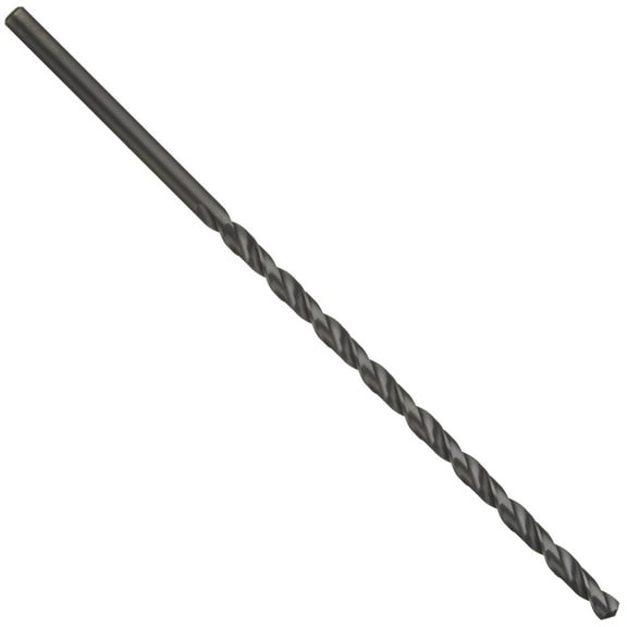 Cleveland 950E High Speed Steel Extra Long Length Drill Bit, Black Oxide, Round Shank, 118 Degree Notched Point, 1/8" Dia. x 8" Lg (Pack of 1)