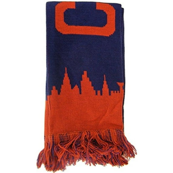 Cleveland Adult Size Soft Fabric Winter Knit Scarves (Navy/Red Skyline)
