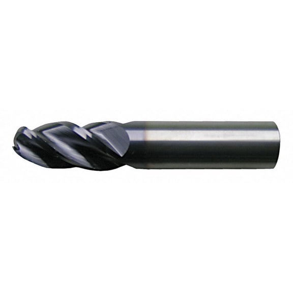 Cleveland Ball End Mill,Single End,1/2",Carbide