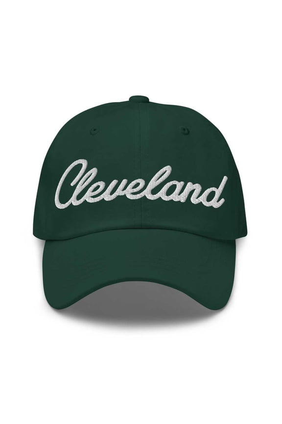 Cleveland Baseball Cap Cleveland Dad Hat Bold Script California CA Hat Embroidered Souvenir Gift Spruce