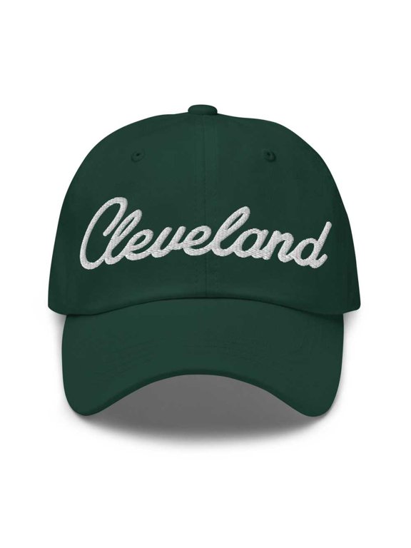 Cleveland Baseball Cap Cleveland Dad Hat Bold Script California CA Hat Embroidered Souvenir Gift Spruce