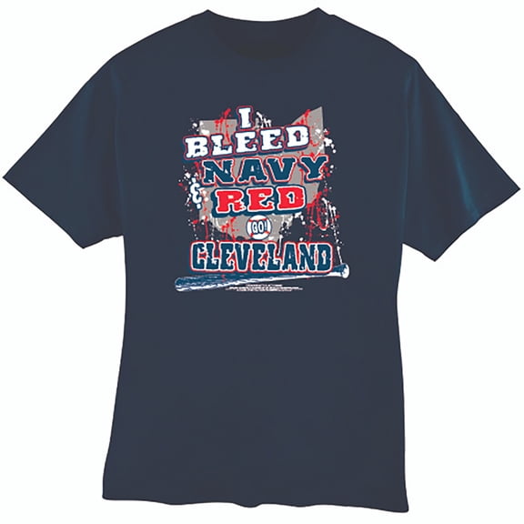 Cleveland Baseball "I Bleed Navy & Red - GO Cleveland!" T-shirt
