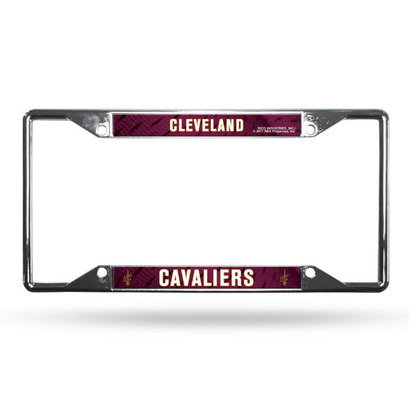 Cleveland Basketball Cavaliers EZ View License Plate Frame - Designed for Upper or Lower Corner License Plate Tabs