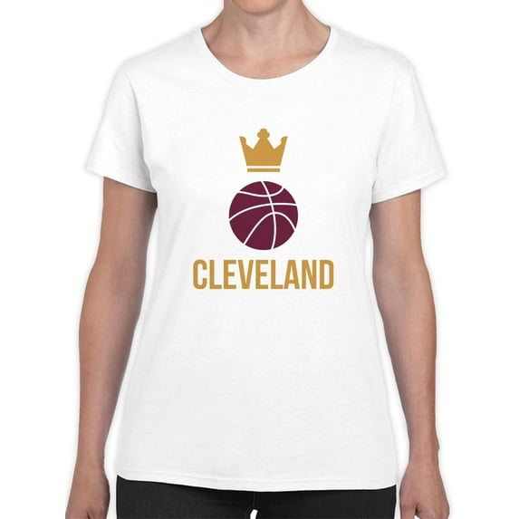 Cleveland Basketball King Women White T-Shirt, Female Medium