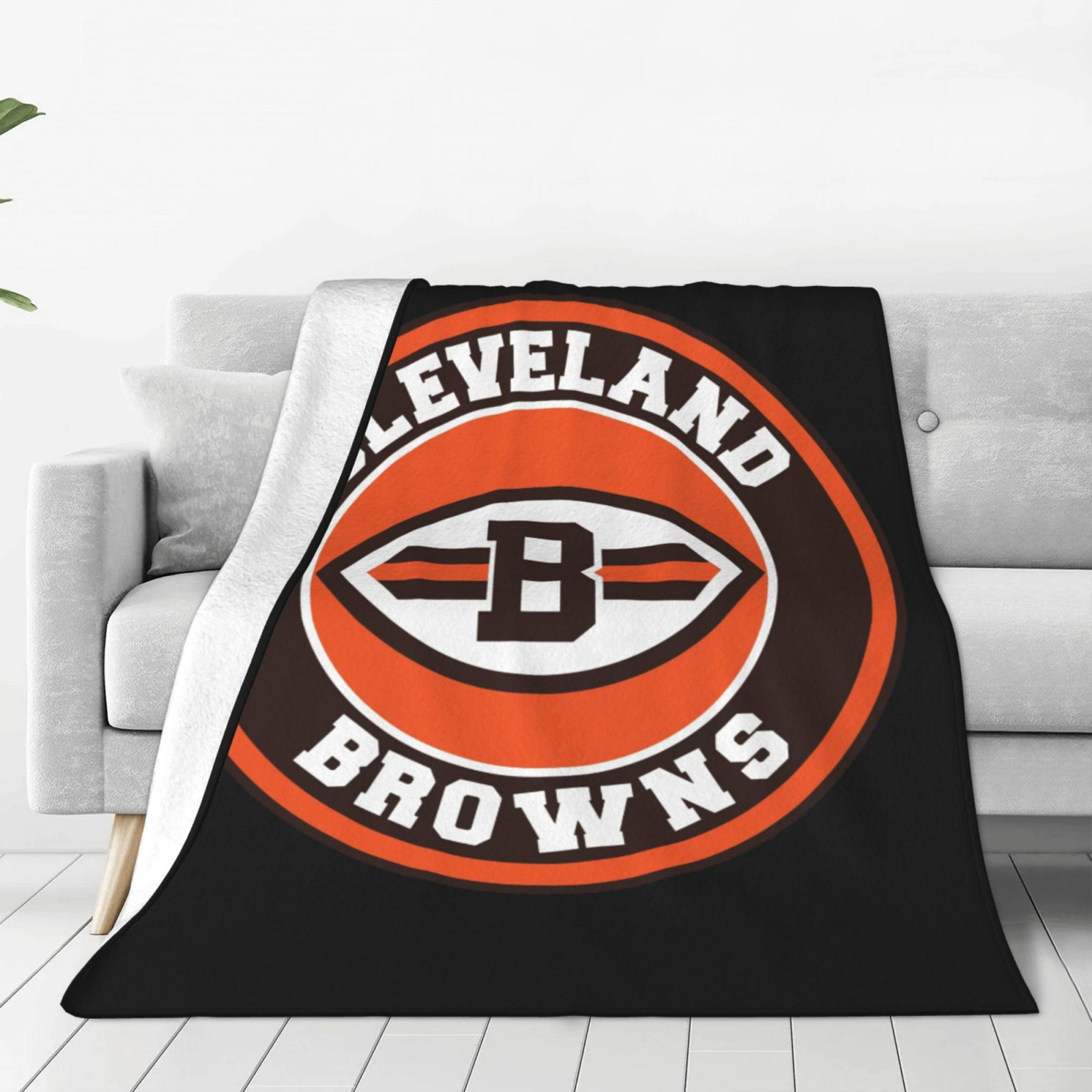 Cleveland_Browns Bedsure Fleece Blankets Queen Size For Bed Thick And