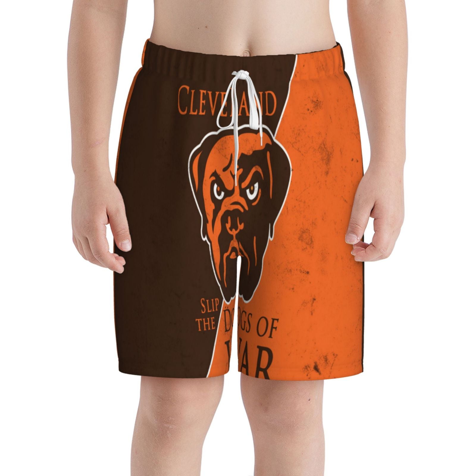ClevelandBrowns Boys Swim Trunks Shorts Stretchy with Boxer Brief