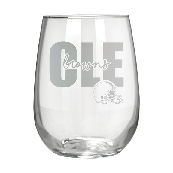 Cleveland Browns Etched 17oz. City Stemless Wine Glass