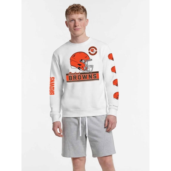 Cleveland Browns Reebok Mens White Crew Sweatshirt