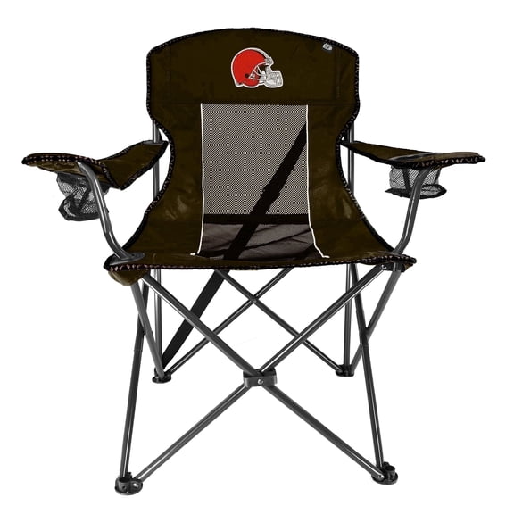 EQUIP Equip Tailback Chairs Cleveland Browns Lightweight Camping Chairs with 2 Oversized Mesh Cupholders, Brown Solid Print