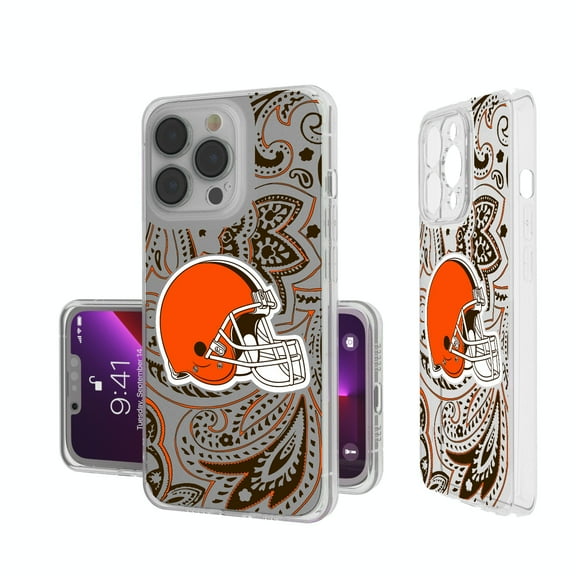 Cleveland Browns iPhone Clear Paisley Design Case