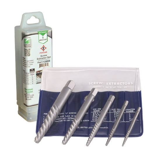 Cleveland C00906 #1-#5 Bright Screw Extractor Set (5-Piece Set)
