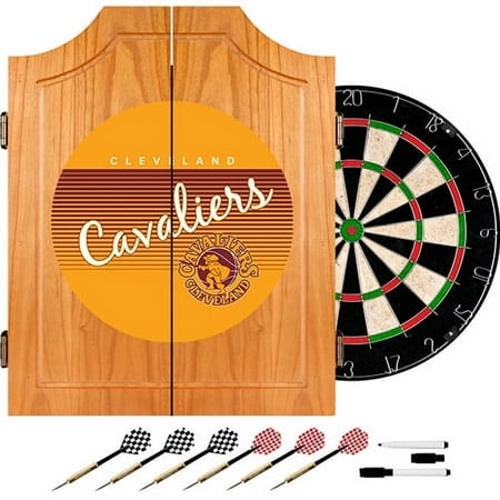 Cleveland Cavaliers NBA Hardwood Classics Dart Cabinet Set with Darts and Board - Wine, Gold