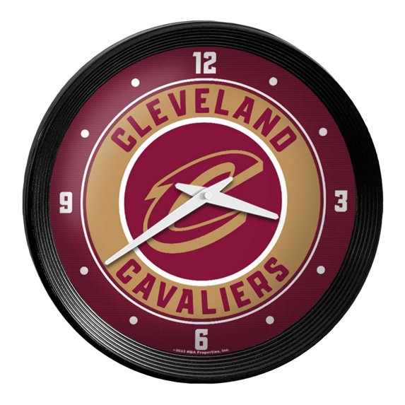 Cleveland Cavaliers 15" Ribbed Frame Wall Clock