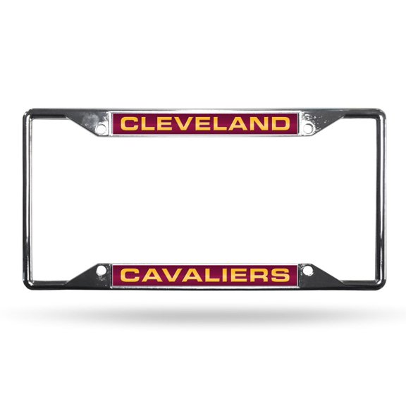 Cleveland Cavs Cavaliers 4-Corner EZ View Chrome Metal Laser License Plate Frame