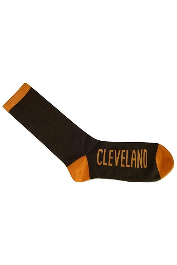 Cleveland City Orange and Brown Crew Socks Size 10-13 (Brown/Orange)