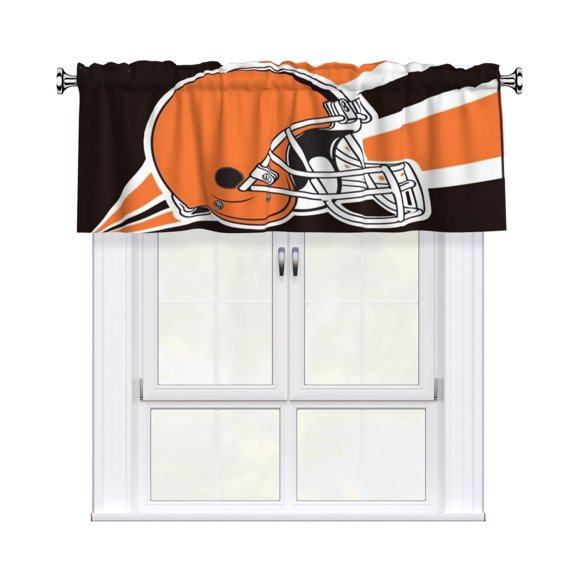 Cleveland Custom Valance Blackout Curtains 54x18 Inches, Easy To Install, Rod Design Suitable For Decorative Curtains In Kitchen, Bedroom, Living Room, Home Decor Gift For Football Fans
