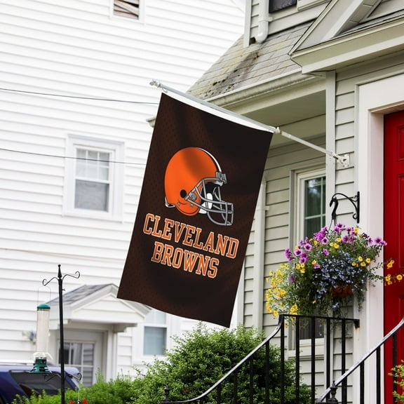 Cleveland Custom Vertical Double Sided Flag 3x5FT, American Football Team Fans Support Victory Flag for Indoor and Outdoor Garden Wall Decoration