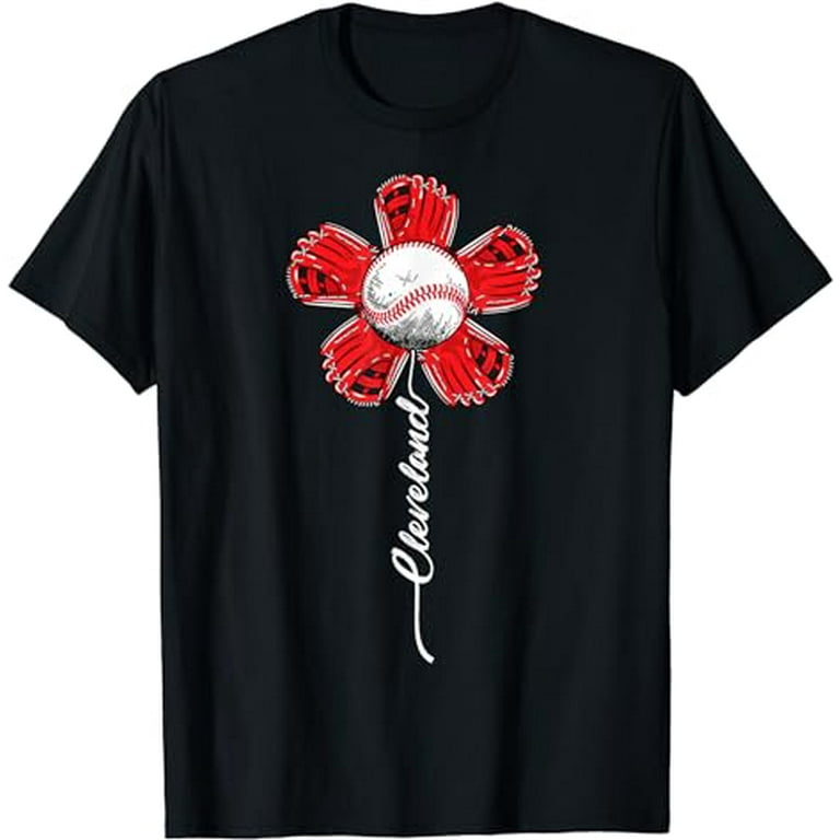 Cleveland Flower Baseball Souvenir Women I Love Cleveland T-Shirt