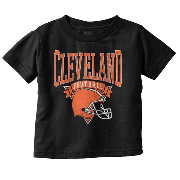 Cleveland Football Helmet Sports Fan Toddler Kids Crew Neck Graphic T-Shirt Brisco Brands 4T