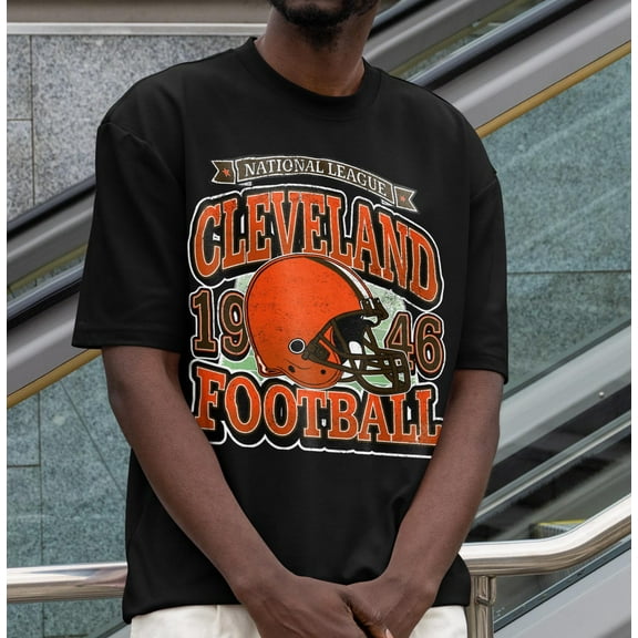 Cleveland Football Shirt | Retro Game Day Shirt | Gift for Fans | Ohio Football T-Shirt,Black Color,Size L