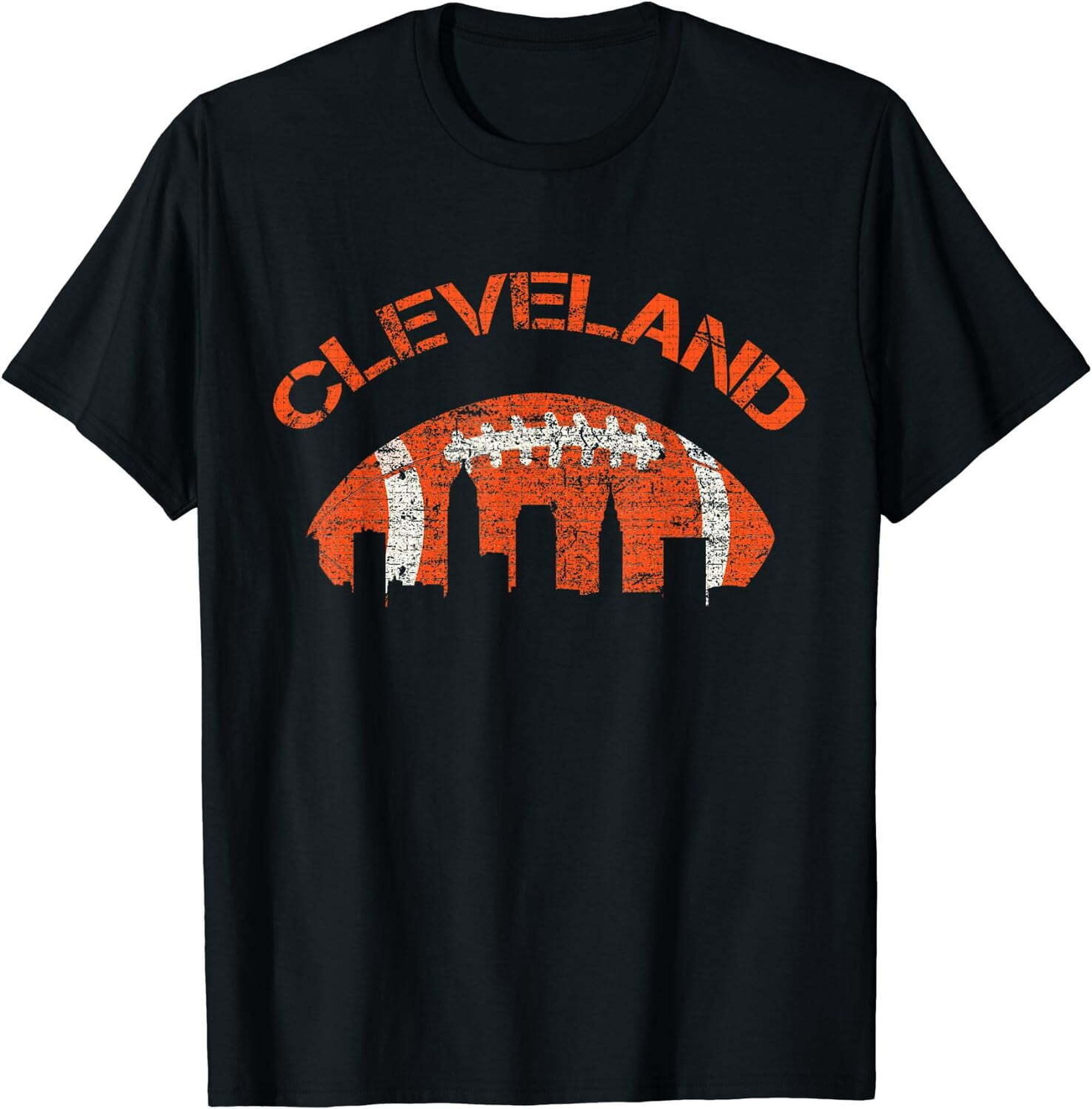Cleveland Football Skyline Tee Ohio Downtown Memorabilia