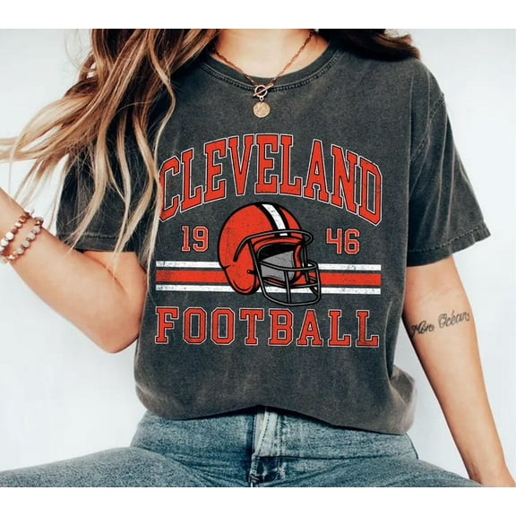 Cleveland Football T-Shirt, Browns Football, Retro Browns, Shirt for Browns Football Fan Gift,Natural Color,Size M